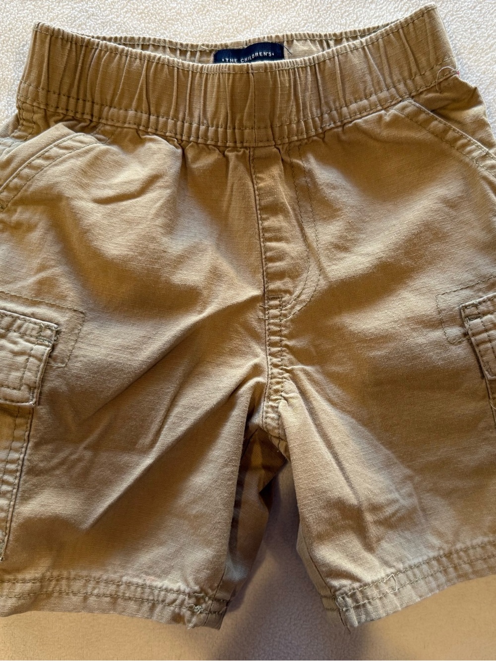 The Children's Place Khaki Elastic Waist Cargo Shorts